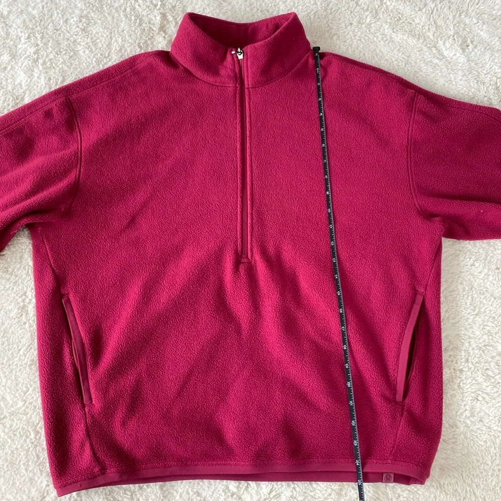 ❤️ Lululemon Oversized-Fit Fleece Half Zip Pomegranate Men’s Size Small - Picture 9 of 15